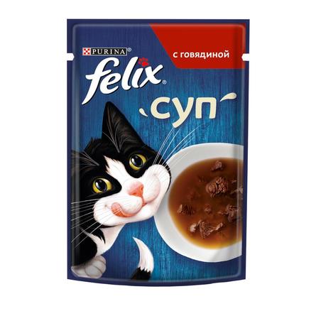 Влажный корм Felix Суп для взрослых кошек, с говядиной, пауч – интернет-магазин Ле’Муррр