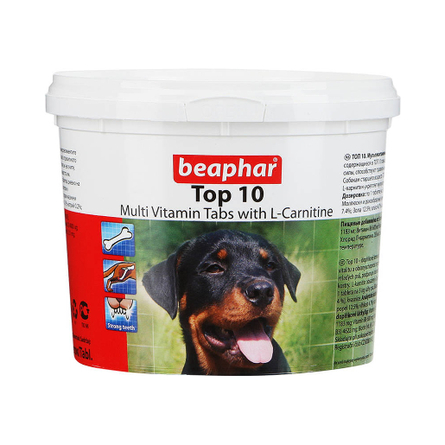 Beaphar TOP-10 Кормовая добавка для взрослых собак (с L-карнитином), 750 таблеток – интернет-магазин Ле’Муррр