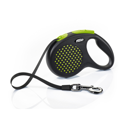 Flexi Design M Поводок-рулетка для собак, зелёная, ремень – интернет-магазин Ле’Муррр